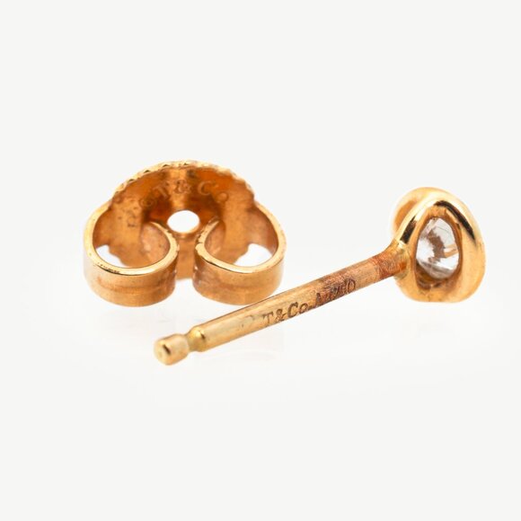 Tiffany & Co. Elsa Peretti Diamonds by the Yard 18k Gold Stud Earrings - Picture 4 of 6